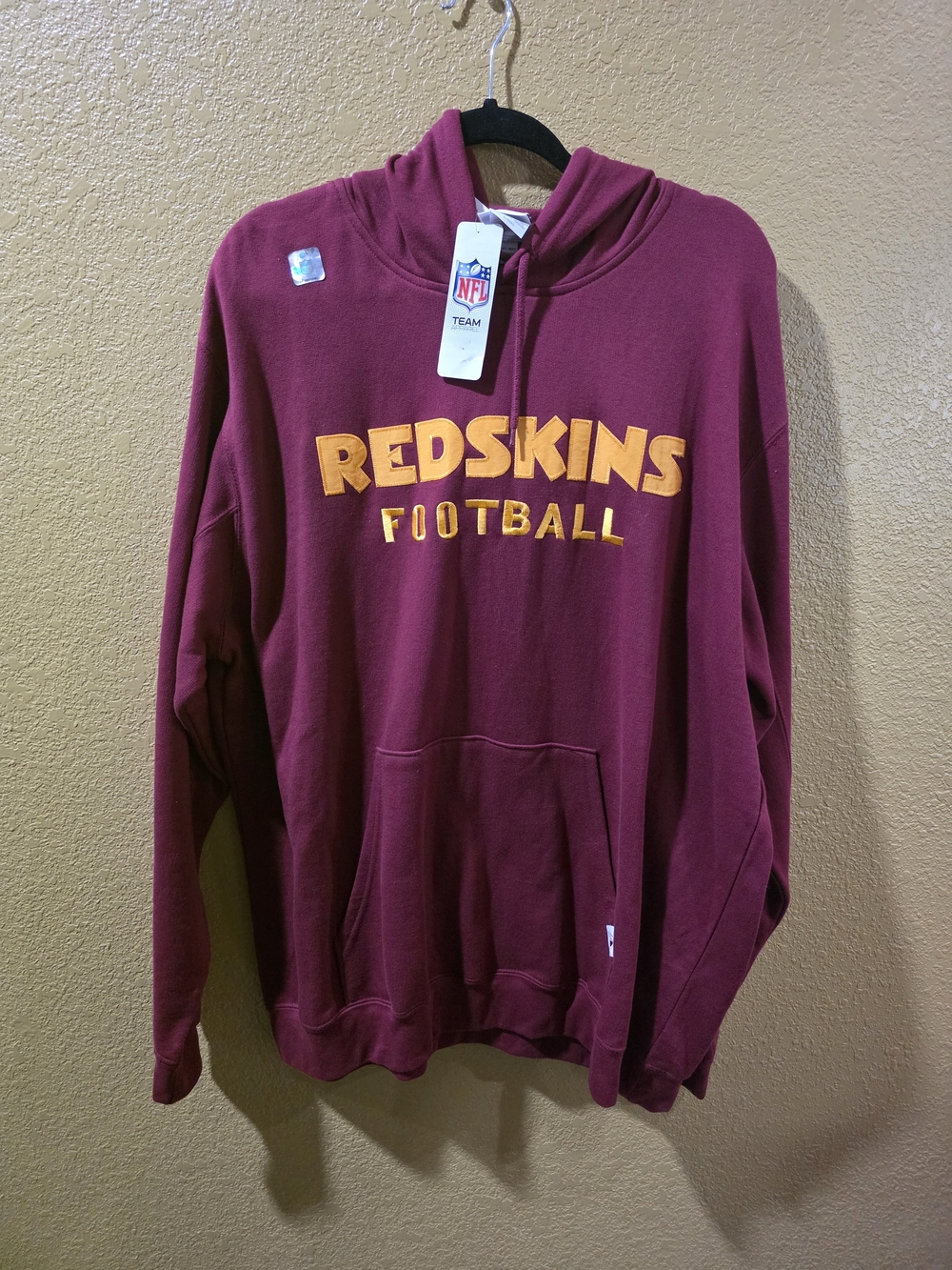 NFL Burgundy Hooded Sweatshirt with Gold Team Script